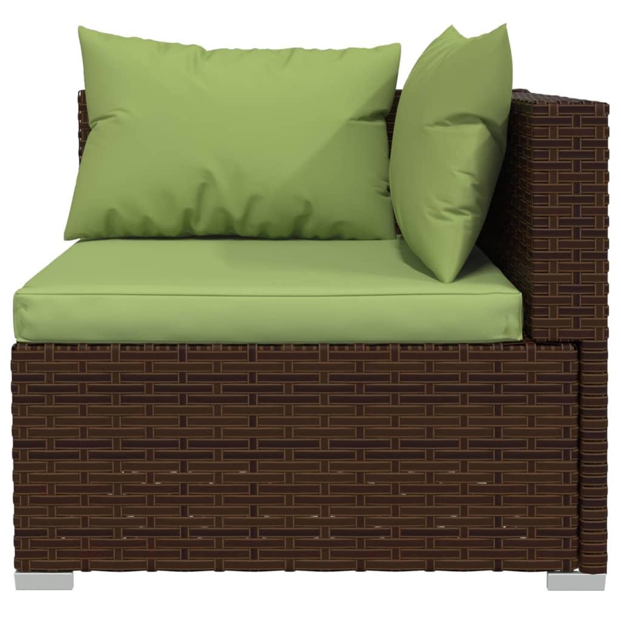 Voir la diapositive 4 : VIDAXL Salon de jardin 5 pcs avec coussins resine tressee marron