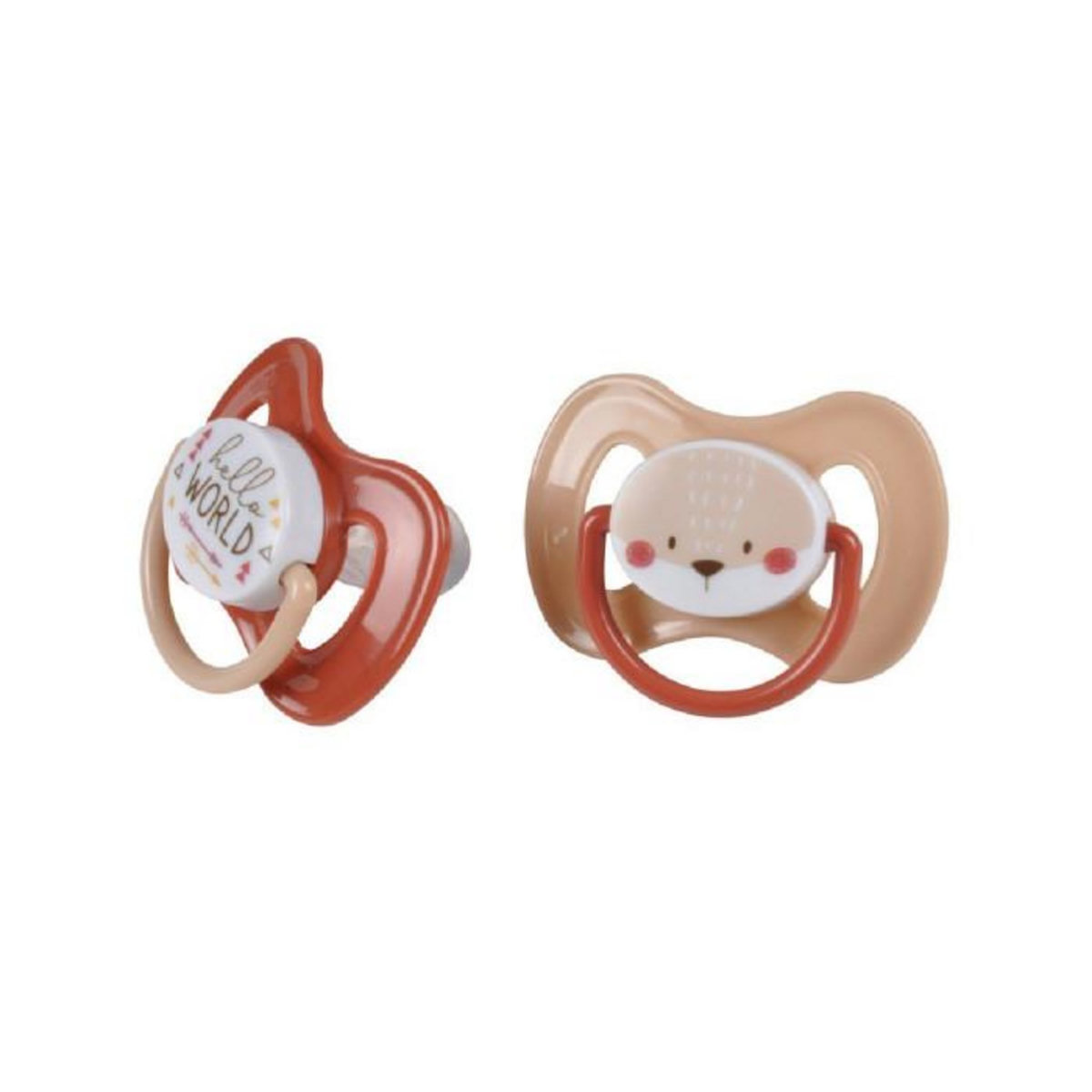 Paris Prix Lot de 2 Sucettes Physiologiques  Renard  +6 Mois Beige