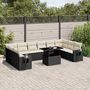 Voir la diapositive 1 : VIDAXL Salon de jardin 11 pcs avec coussins noir resine tressee