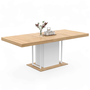 Voir la diapositive 1 : ID MARKET Table à manger extensible rectangle UGO 6-10 personnes bois façon hêtre et blanc 160-200 cm