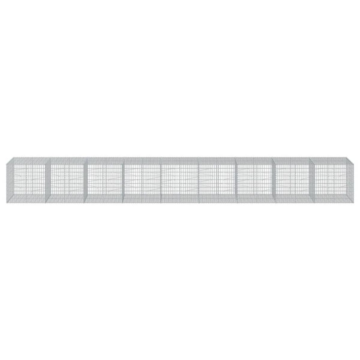 VIDAXL Panier gabion avec couvercle 900x100x100 cm fer galvanise