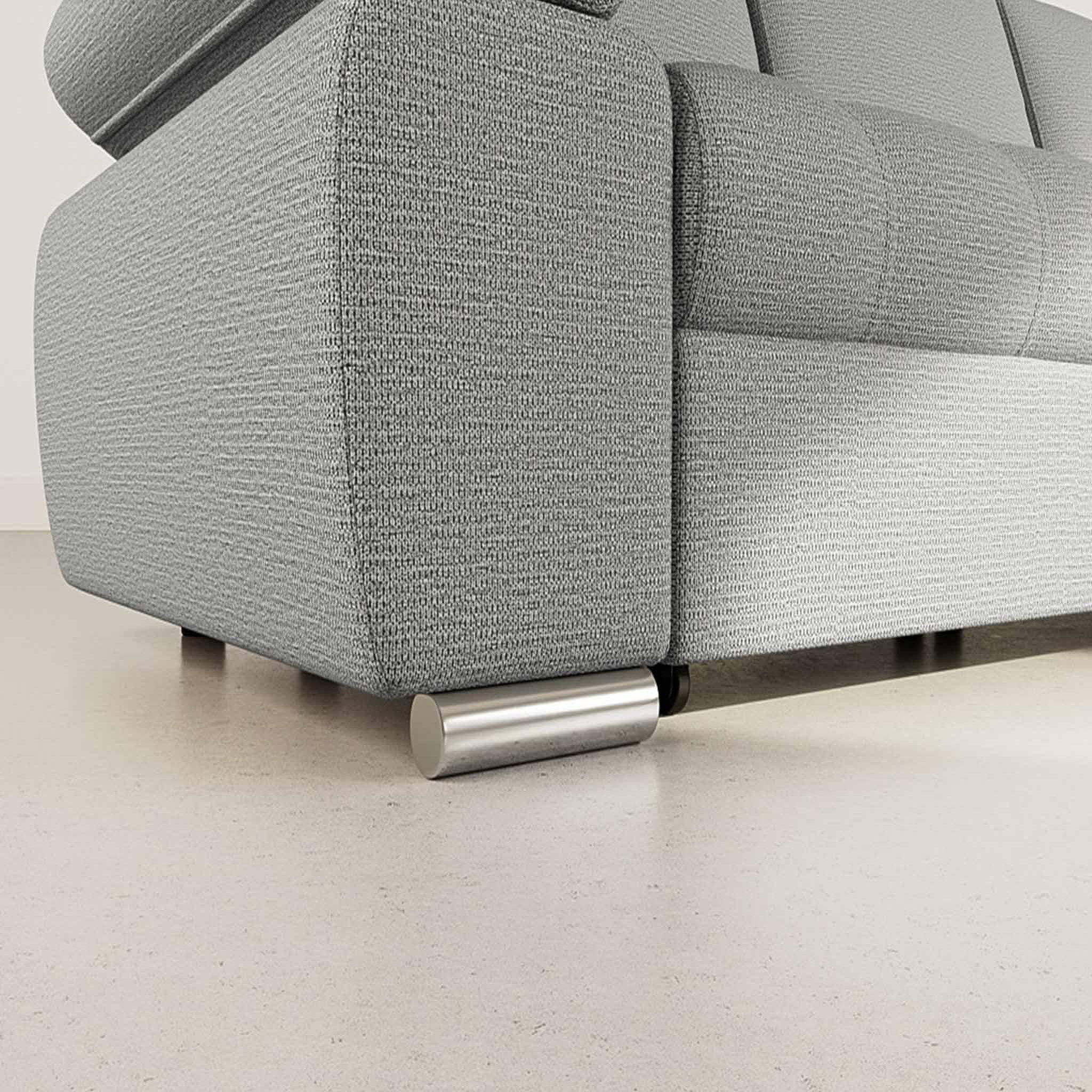 Voir la diapositive 4 : BEST MOBILIER Bianca - canapé d'angle droit 4 places convertible avec coffre en tissu texturé
