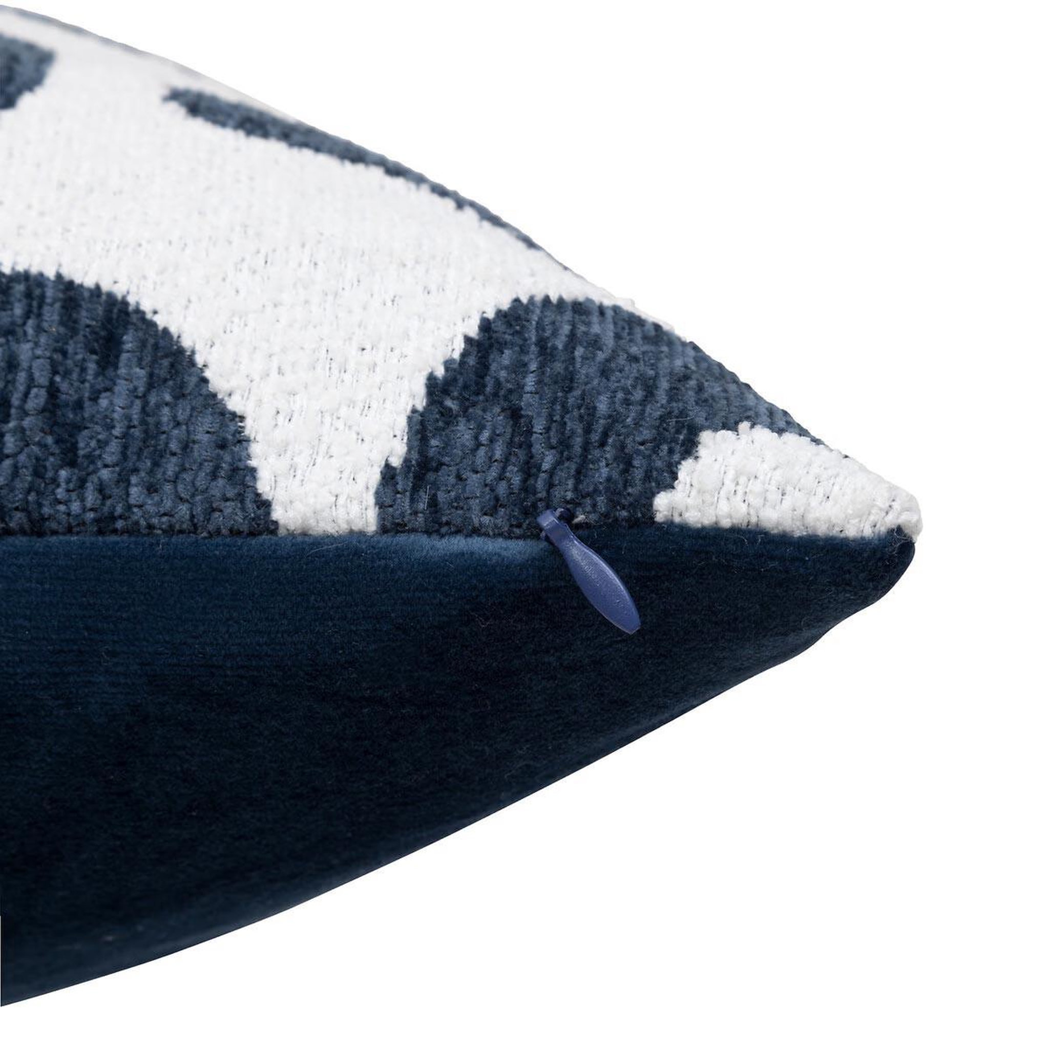 Voir la diapositive 3 : ATMOSPHERA Coussin /Bleu jacquard Atmosphera Safina 40x40cm