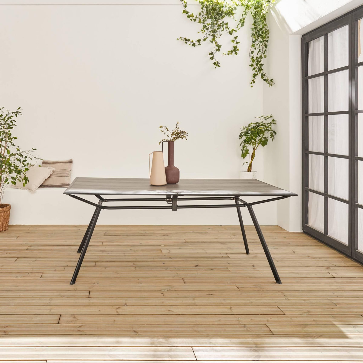 SWEEEK Table de jardin 6 places MEMPHIS 180x90x72cm