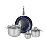 ELO Ensemble de 1 Poêle de cuisson 32 cm et 3 faitouts 12, 16 et 24 cm Elo Prima Brillant