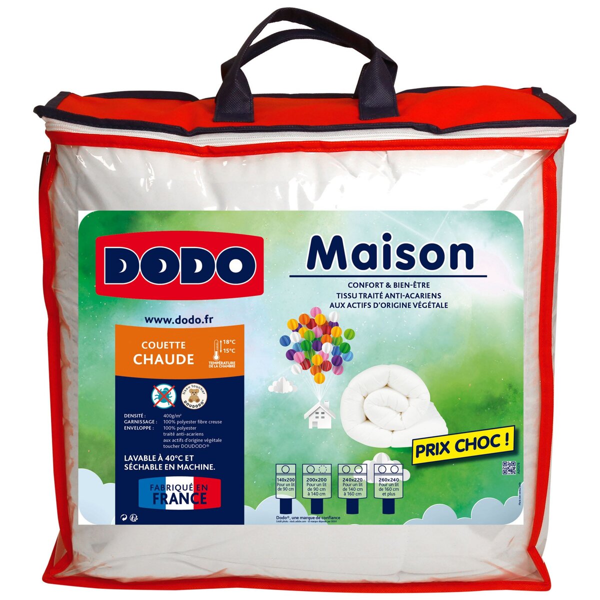 DODO Couette Chaude en polyester 400 g/m² MAISON ANTI-ACARIENS