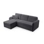Voir la diapositive 2 : BEST MOBILIER Pocatello - canapé d'angle réversible 4 places - convertible avec coffre - en tissu bouclette