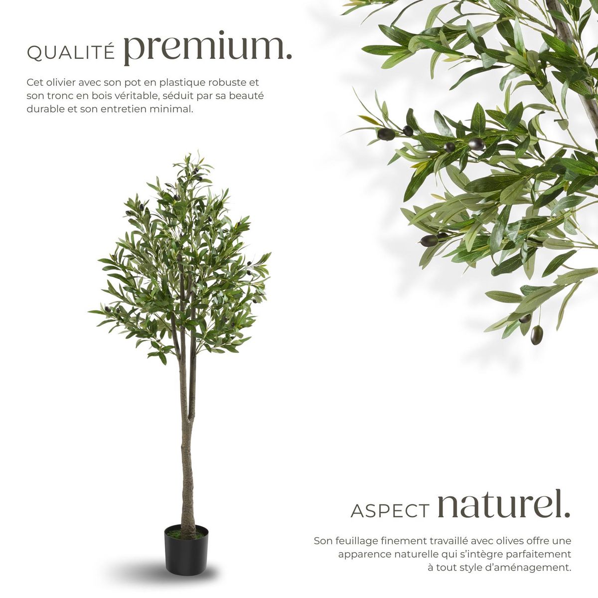 tectake Olivier artificiel design très réaliste vert