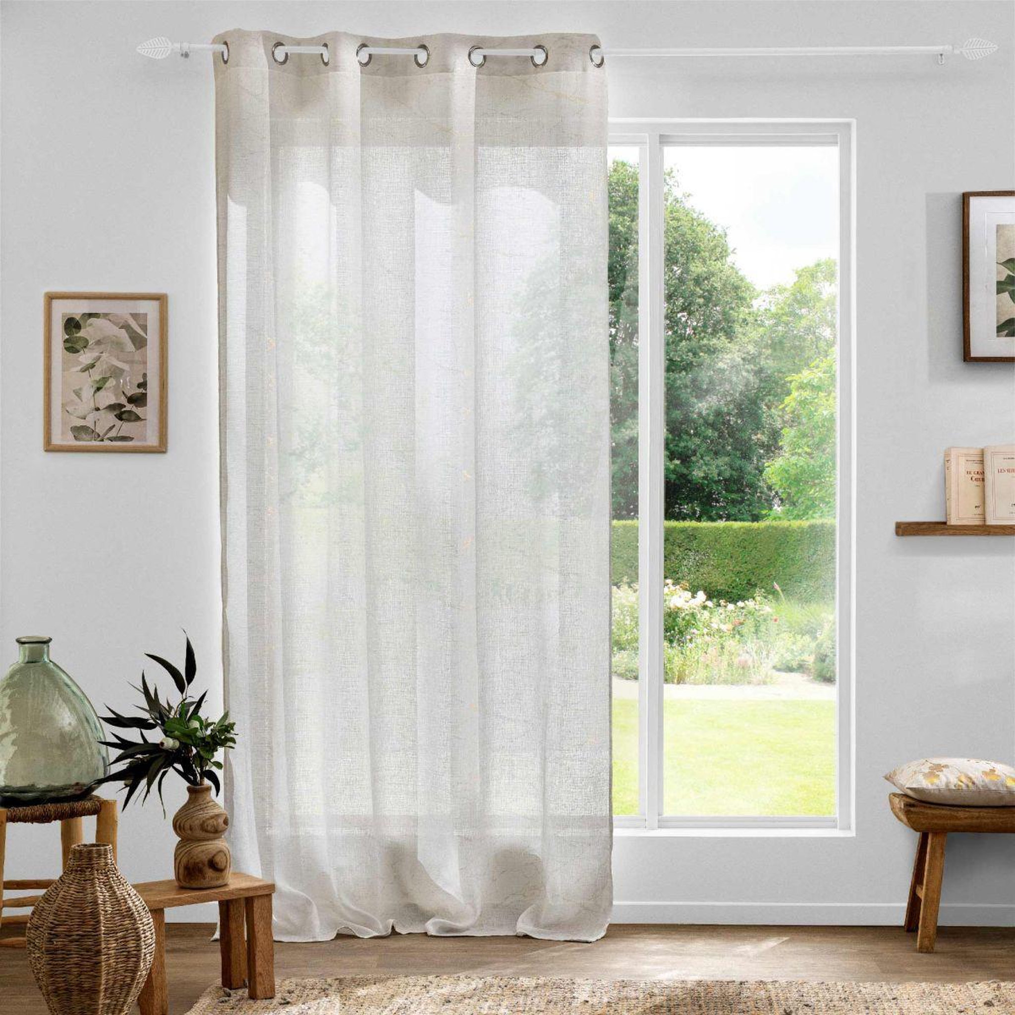 Voir la diapositive 5 : Douceur d'Intérieur Rideau voilage à œillets  marius  140x280cm beige