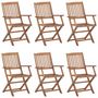 Voir la diapositive 2 : VIDAXL Chaises pliables de jardin lot de 6 avec coussins Bois d'acacia