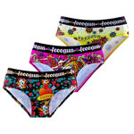 FREEGUN Lot de 3 culottes fille Hardy Tatoo. Coloris disponibles : Violet