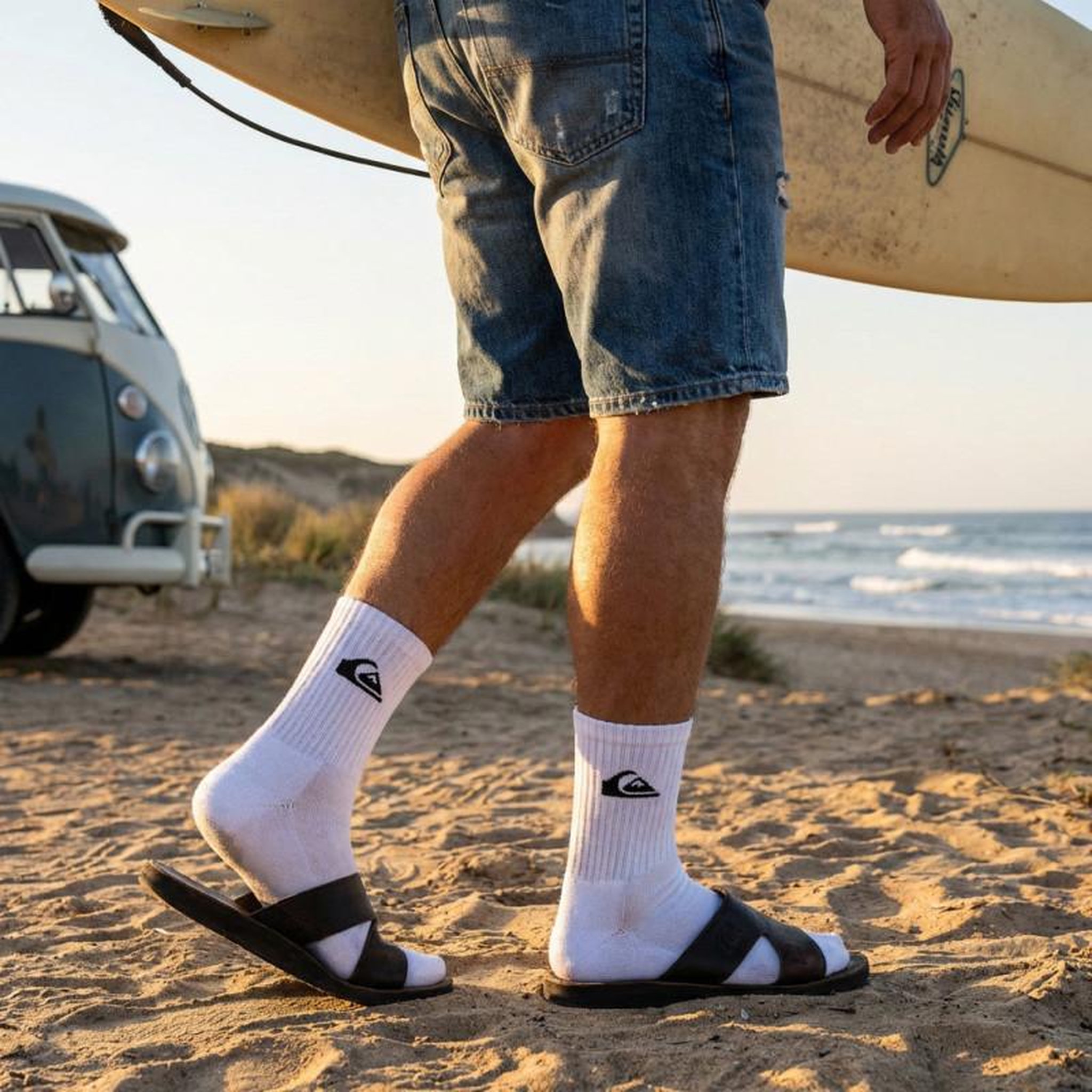 Voir la diapositive 2 : QUIKSILVER Quiksilver Pack de Chaussettes Homme QUARTER– Lot 6 Paires Sport