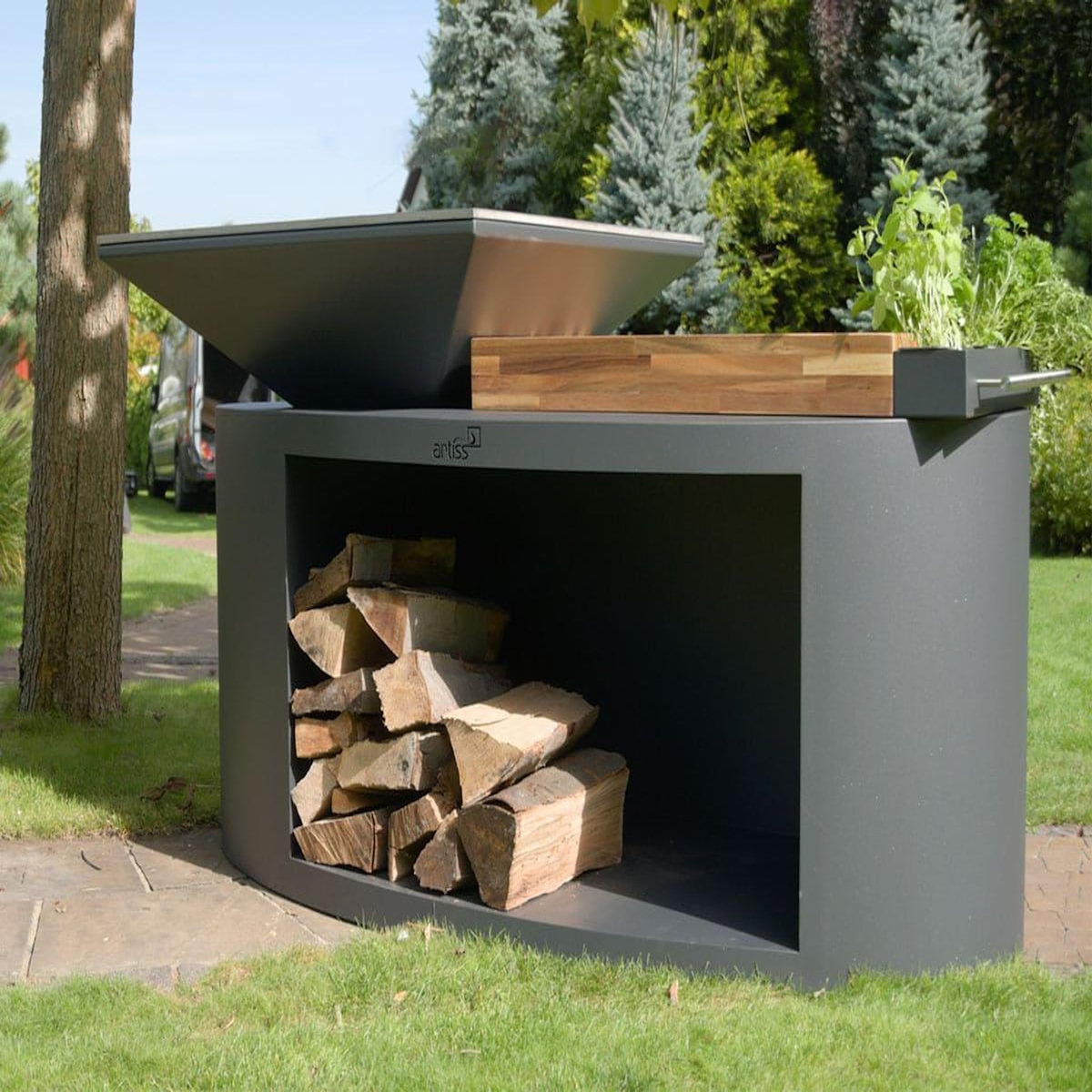 ARTISS DESIGN Brasero G3 Graphite plaque acier carbone - Artiss