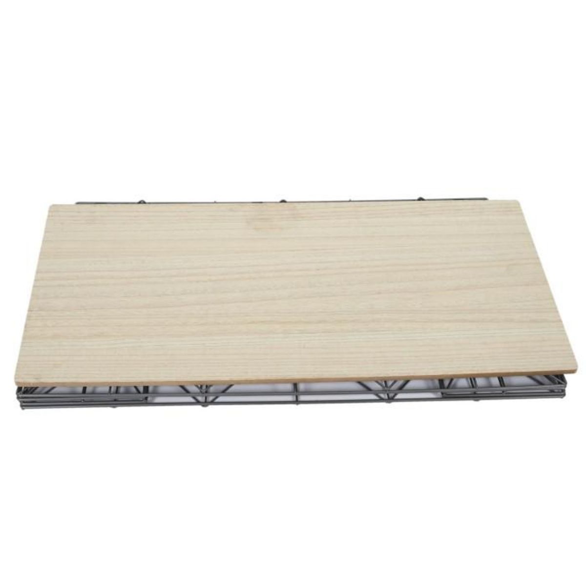 Paris Prix Table Coffre Pliable  Filaire  80cm Gris & Naturel