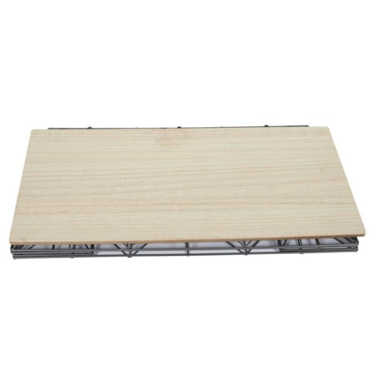 Paris Prix Table Coffre Pliable  Filaire  80cm Gris & Naturel