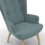 Voir la diapositive 6 : ID MARKET Fauteuil scandinave IVAR en tissu vert eucalyptus