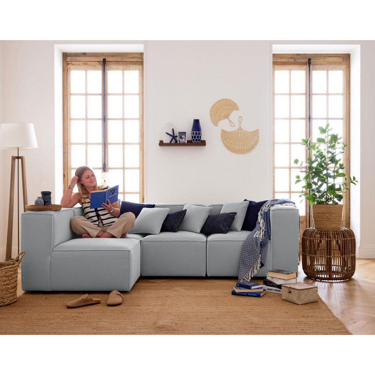 LISA DESIGN Arty - module d'assise droit - en tissu mailles 3d