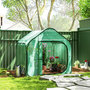 Voir la diapositive 2 : OUTSUNNY Mini serre de jardin pop up - porte zippée - dim. 150 x 148 x 148 cm - acier PE vert