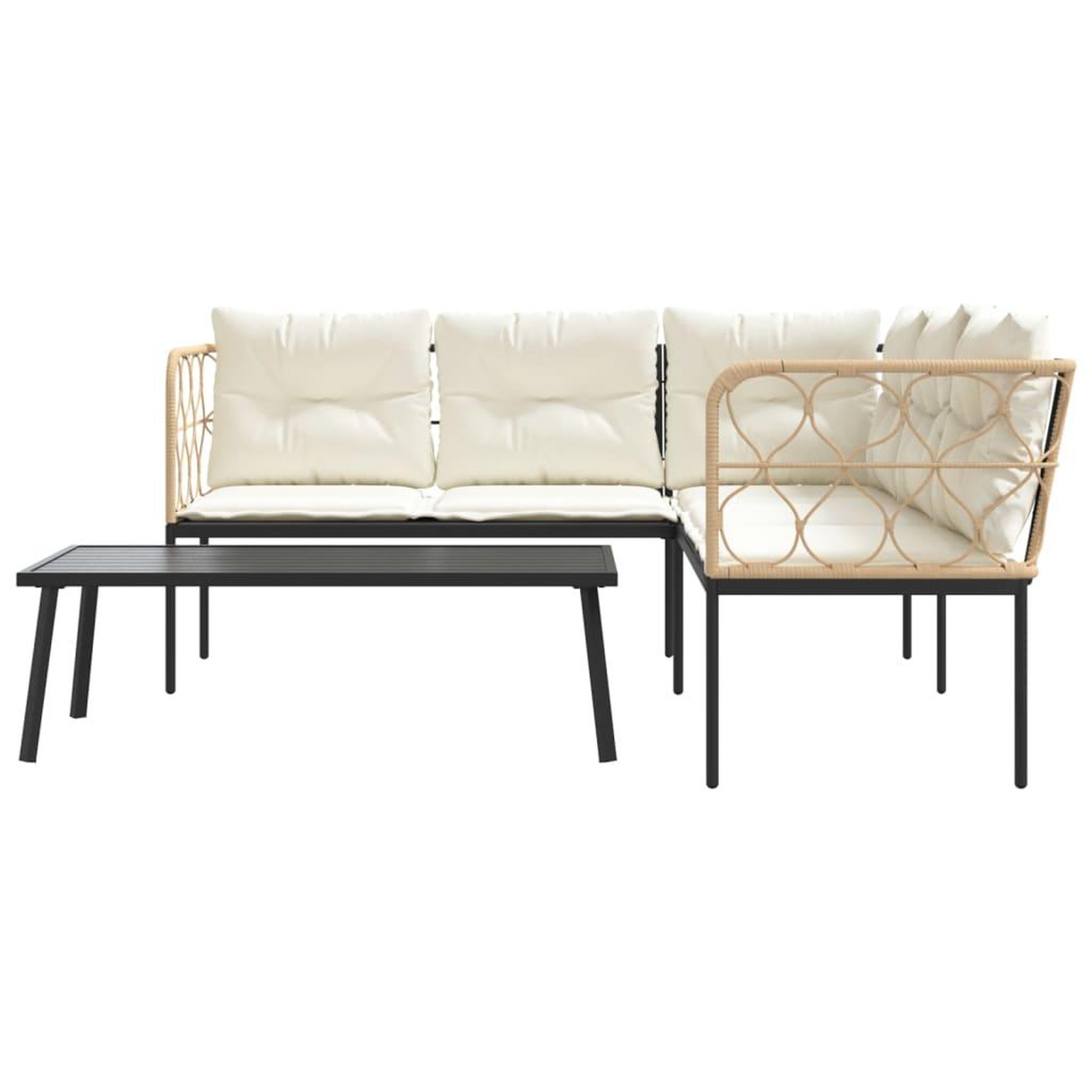 Voir la diapositive 5 : VIDAXL Ensemble de canapes de jardin et coussins noir acier textilene