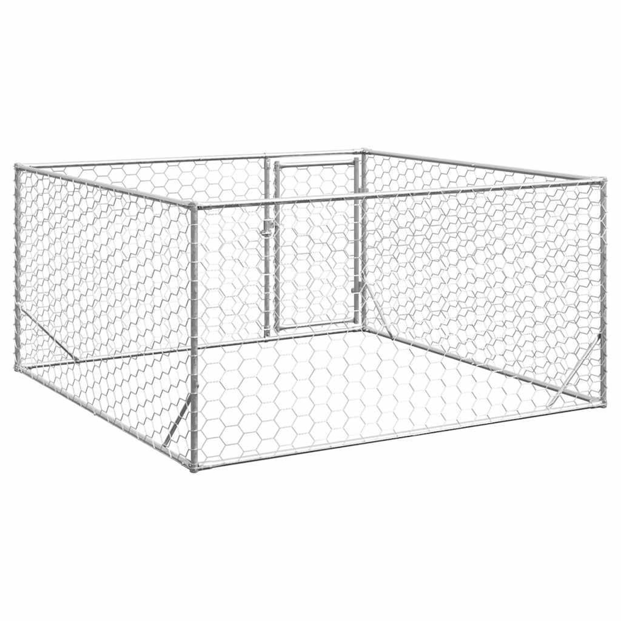 Voir la diapositive 5 : VIDAXL Chenil d'exterieur pour chiens porte 2x2x1 m acier galvanise