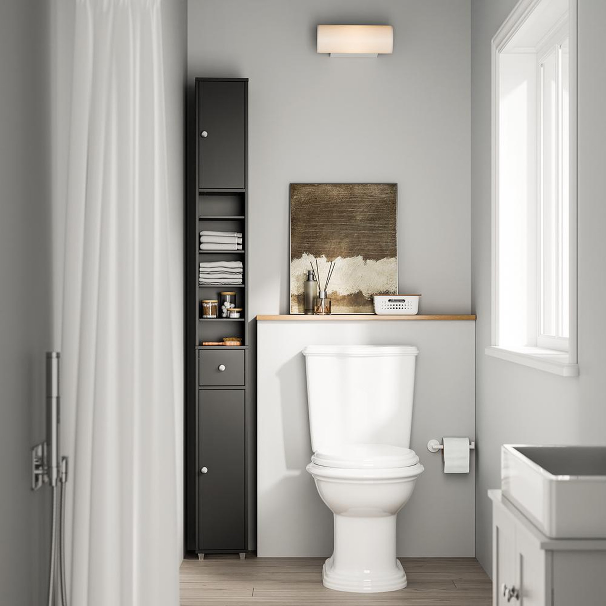 Voir la diapositive 2 : SOBUY SoBuy - Colonne De Salle De Bain à un tiroir - Fonctionnel - BZR34-II