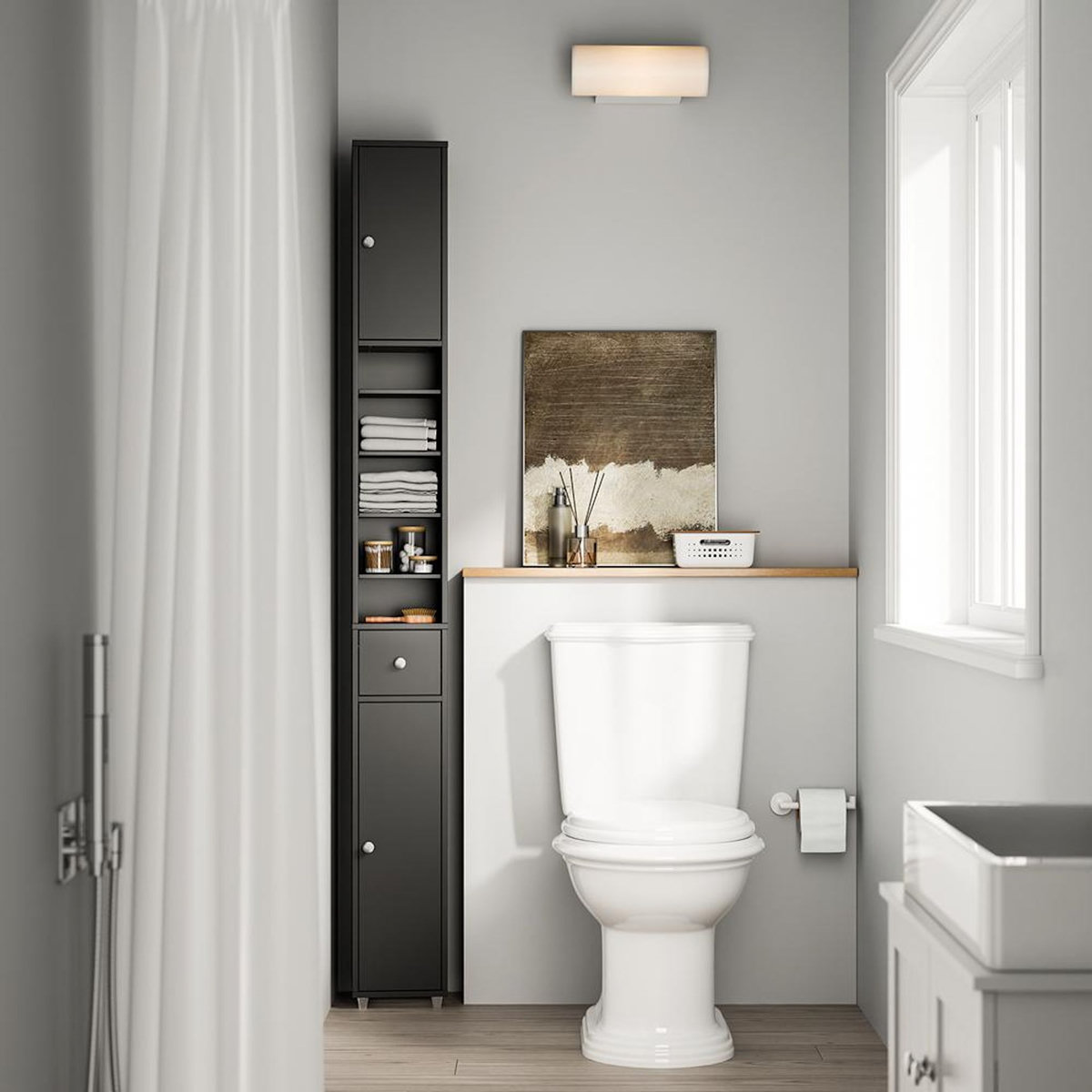 SOBUY SoBuy - Colonne De Salle De Bain à un tiroir - Fonctionnel - BZR34-II