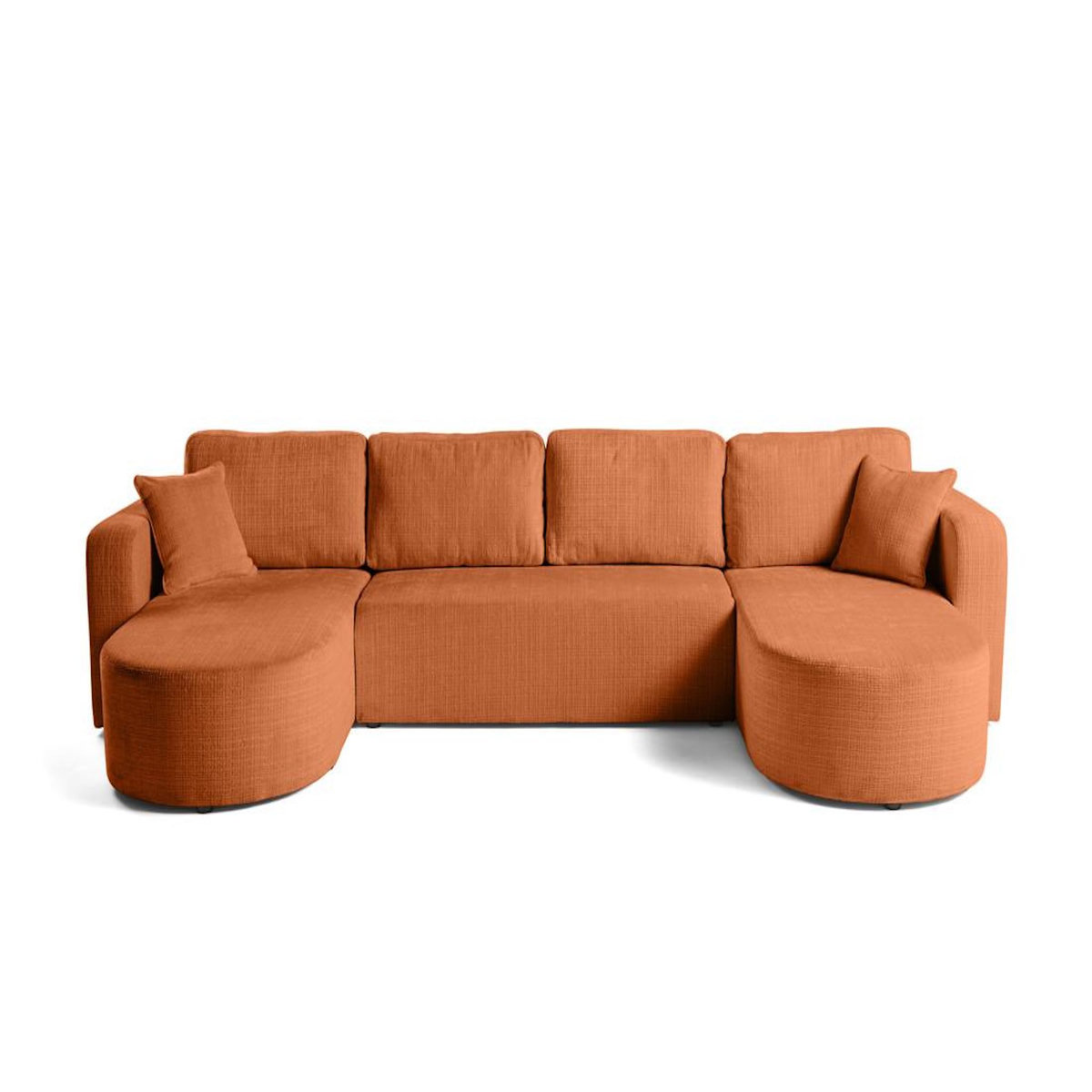 BEST MOBILIER Miro - canapé panoramique en u 7 places - convertible avec coffre - en velours texturé