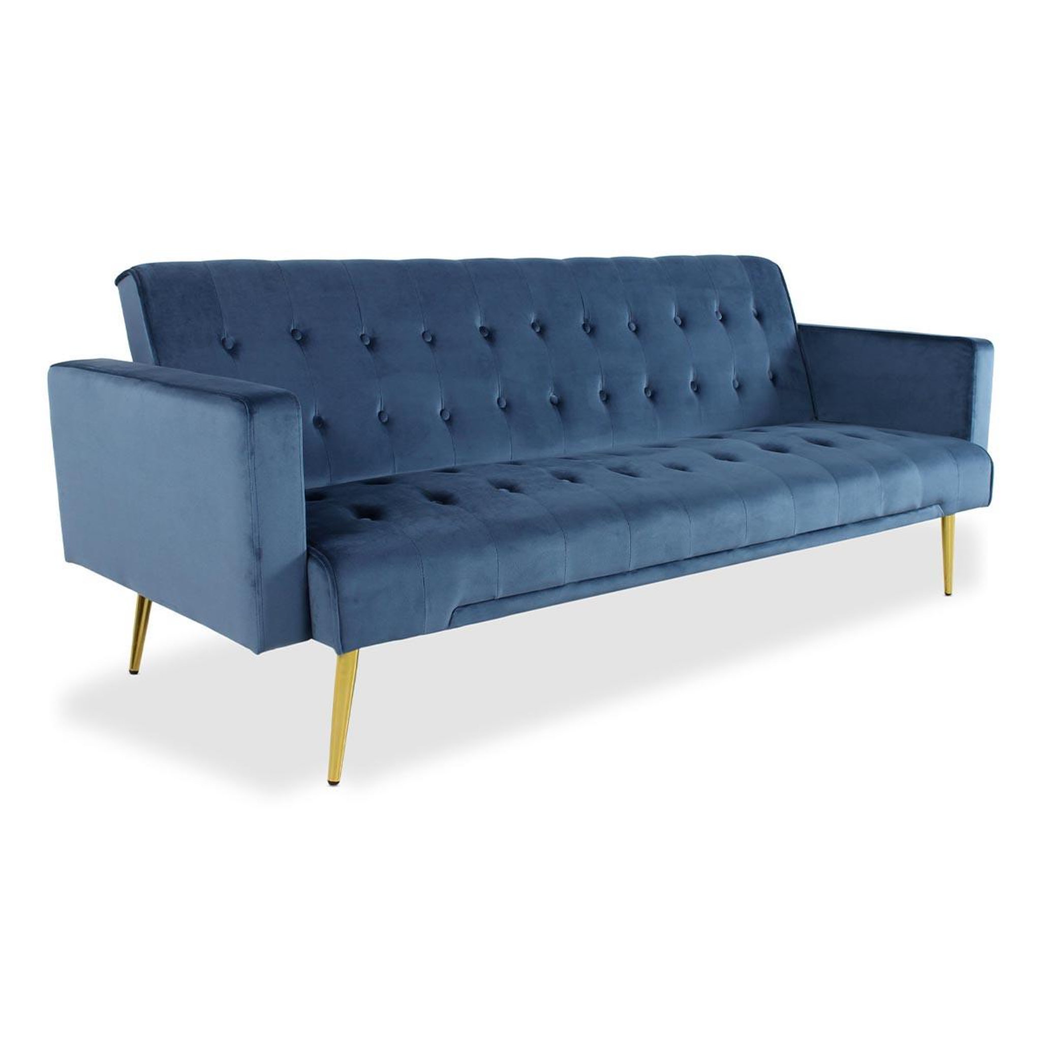 Paris Prix Canapé convertible velours  tybio  191cm bleu