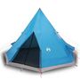Voir la diapositive 2 : VIDAXL Tente de camping tipi 4 personnes bleu impermeable