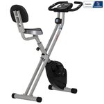 HOMCOM Vélo d'appartement pliable - collaboration Aosom.fr x FFHandball - 8 niv. résistance magnétique réglable. Coloris disponibles : Rouge, Rose, Gris