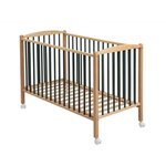 COMBELLE Lit Arthur 60x120 avec roulettes - Design Hybride Kaki pour Bébé