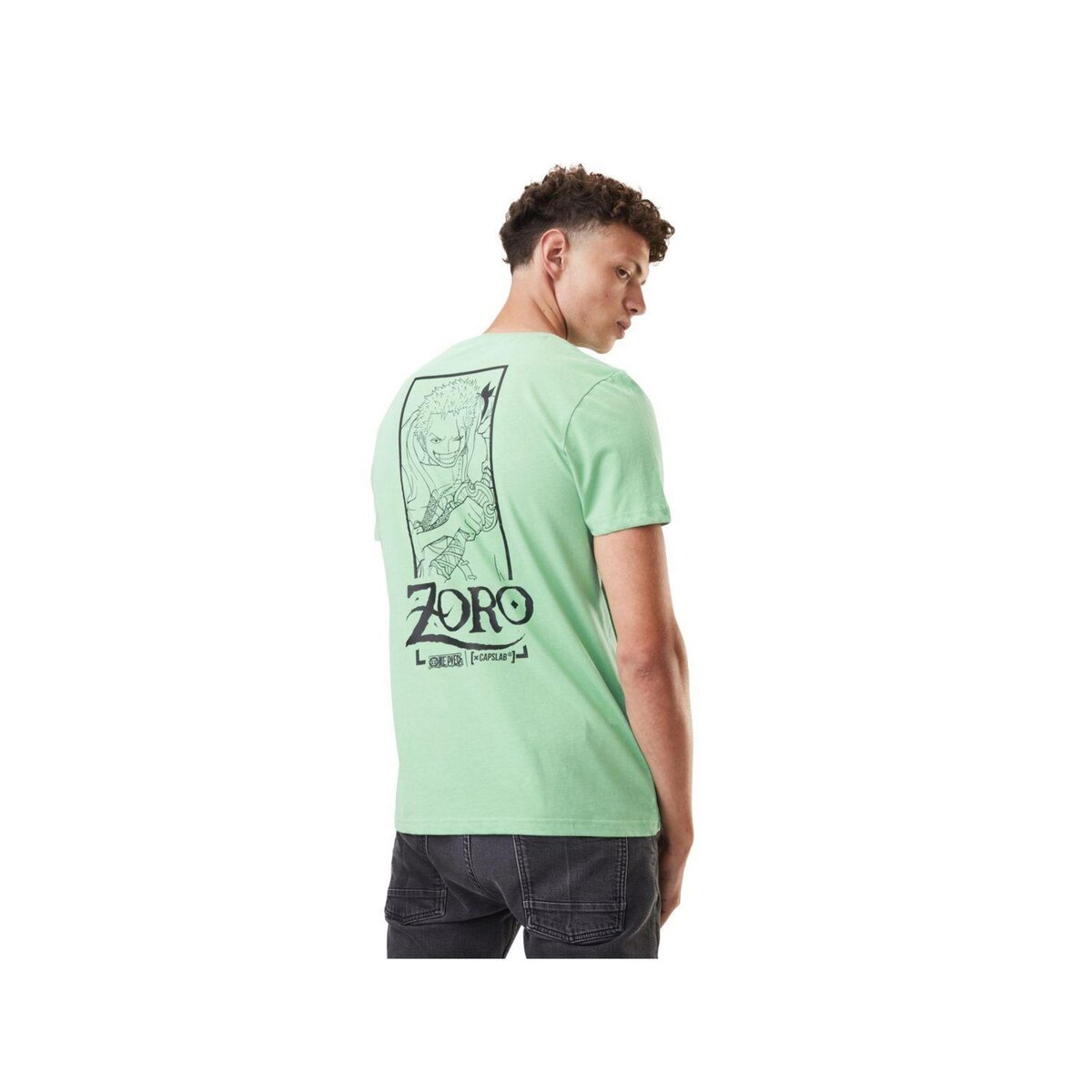 CAPSLAB Tshirt homme col rond One Piece Zoro pas cher Auchan.fr