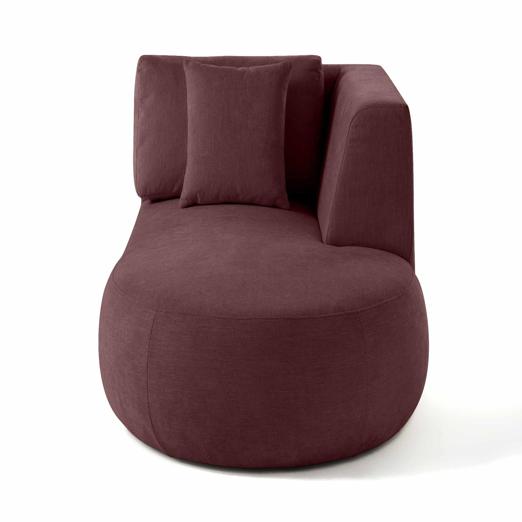 Voir la diapositive 3 : LISA DESIGN Santorini - module d'assise méridienne droit - en tissu texturé