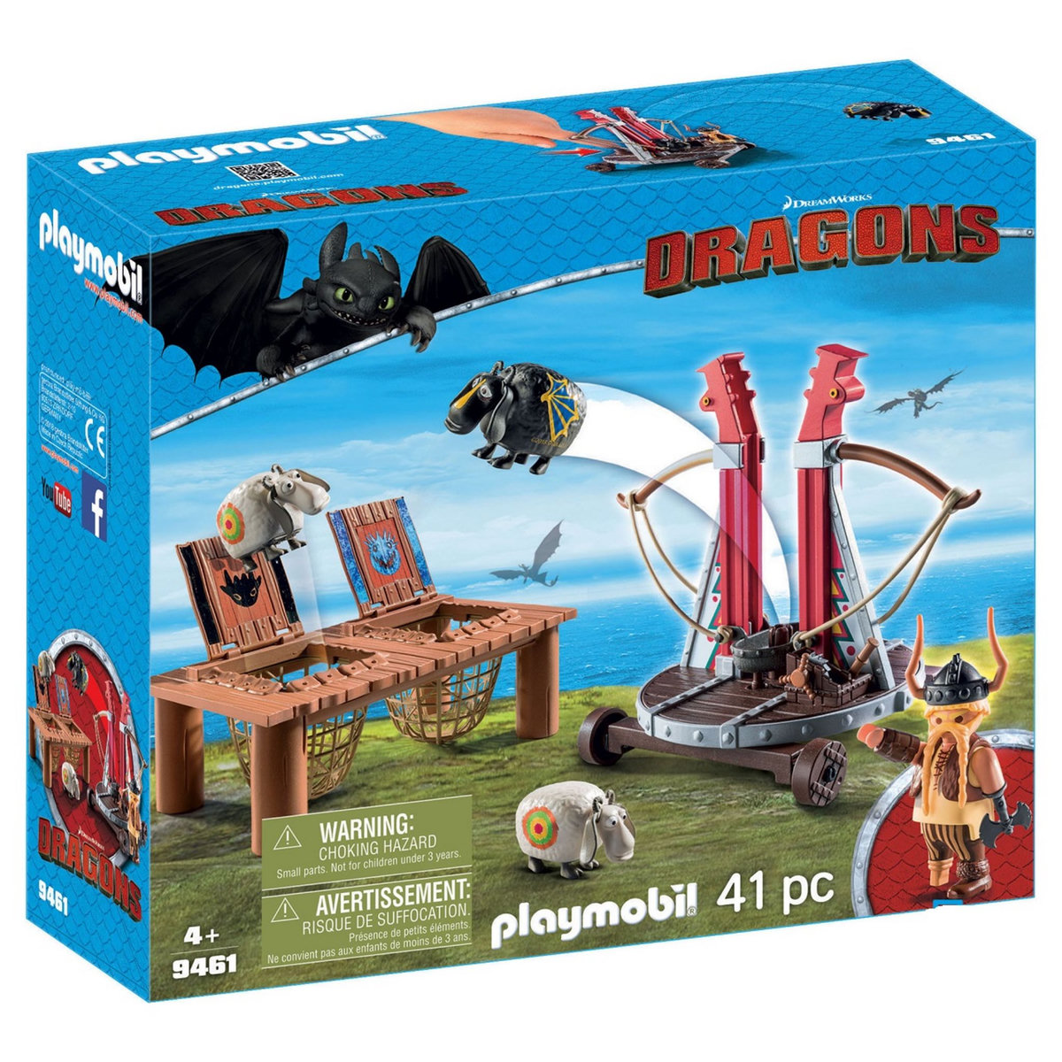 PLAYMOBIL 9461 - Dragons - Gueulfor avec baliste lance-mouton 