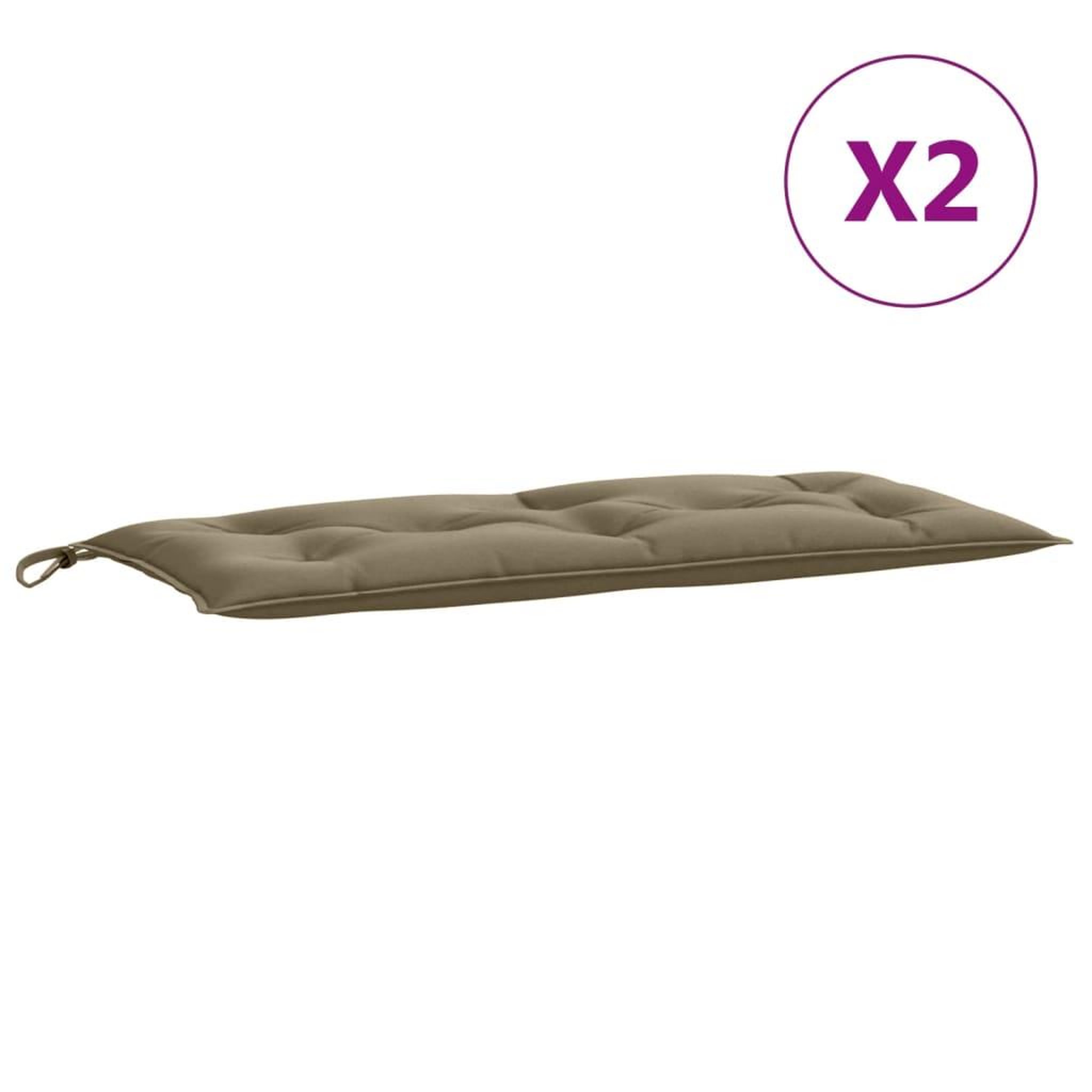 Voir la diapositive 4 : VIDAXL Coussins de banc de jardin lot de 2 taupe melange tissu