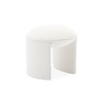 SWEEEK Tabouret. pouf bouclette texturée blanche L 44 x P 44 x H 42cm -SHAWN