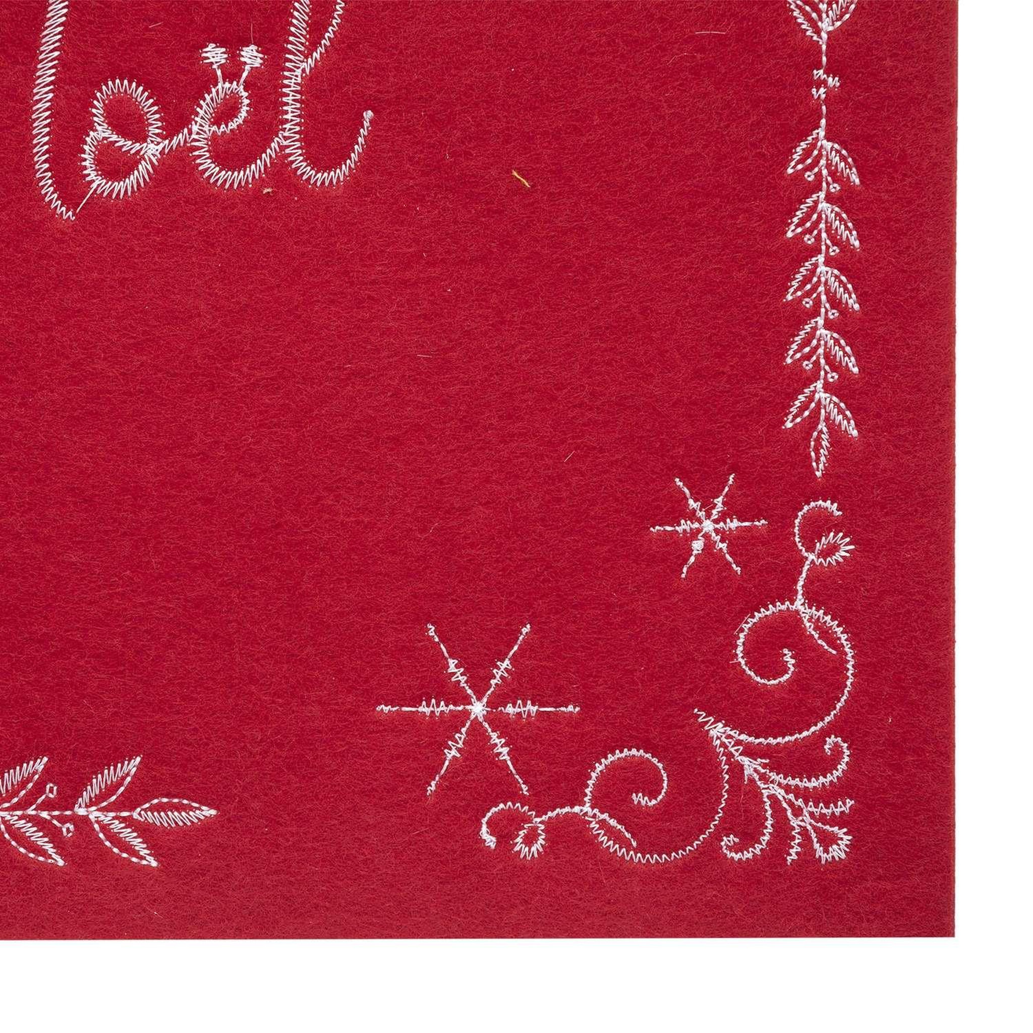 Voir la diapositive 2 : ATMOSPHERA Set de table de Noël en feutrine - L. 45 x 30 cm - Rouge
