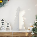VIDAXL Arbre de Noël en bois pour decoration blanc 69,5 cm pin massif