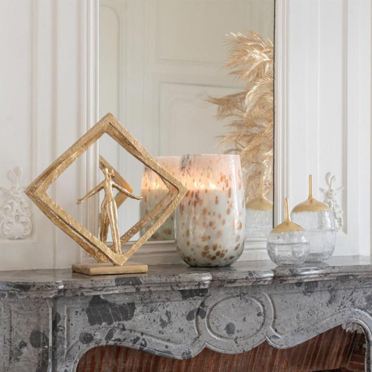 Paris Prix Statuette Couple Fenêtre  Brady  44cm Or