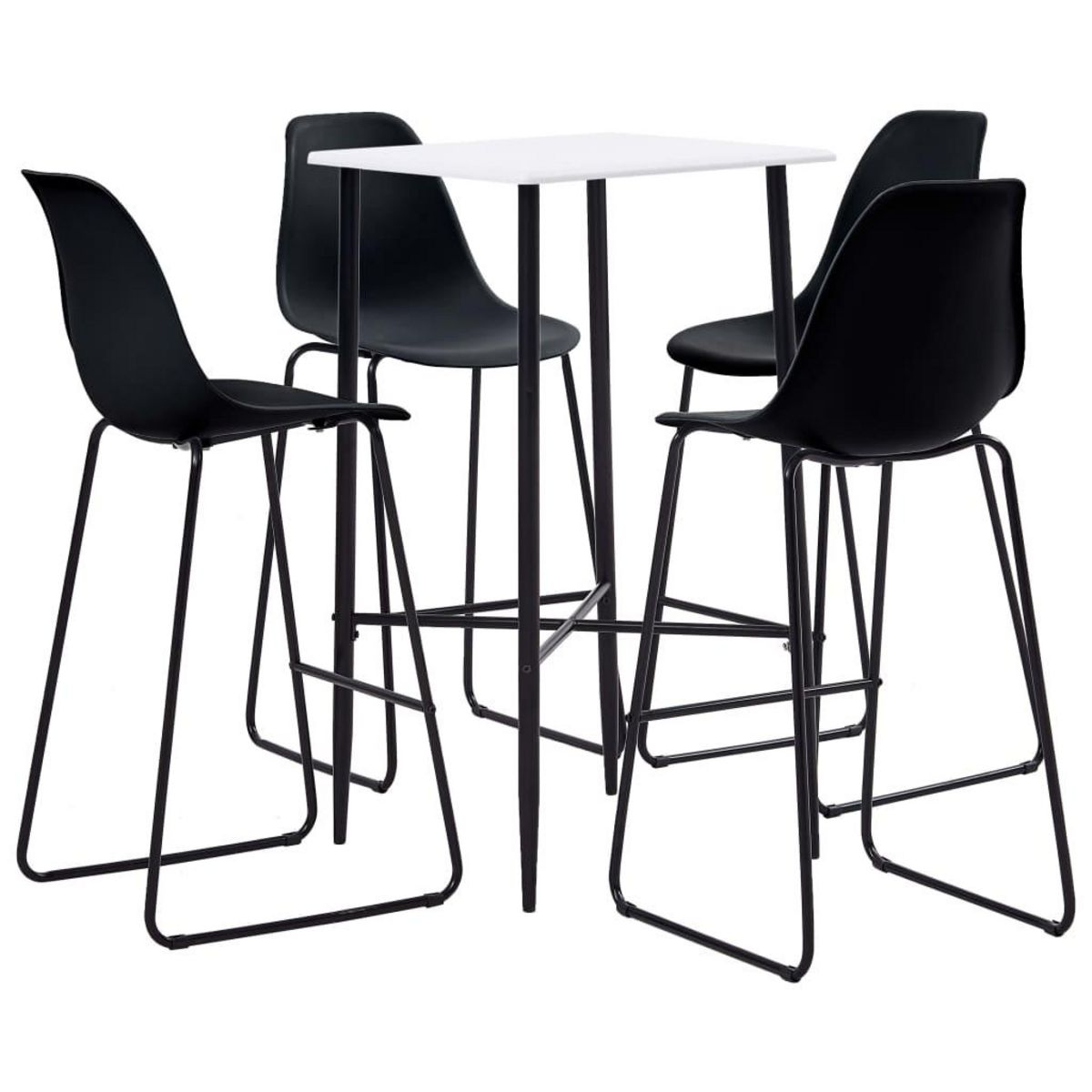 VIDAXL Ensemble de bar 5 pcs Plastique Noir