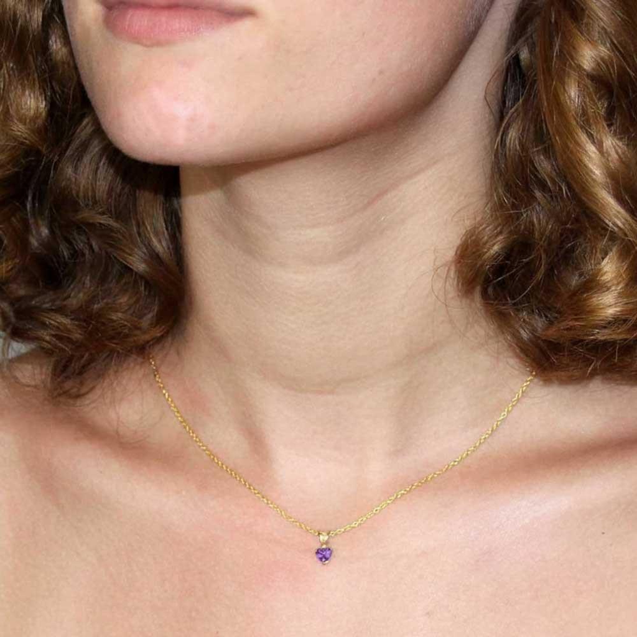 Voir la diapositive 2 : L'ATELIER D'AZUR Collier - Pendentif Or 18 Carats 750/000 Jaune Amétyhste Coeur - Femme