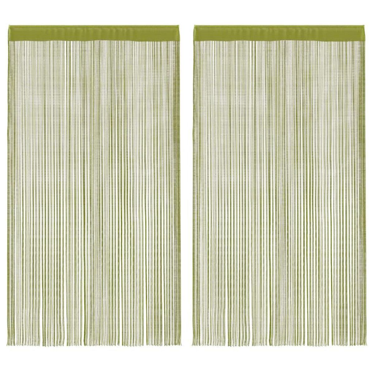 VIDAXL Rideau en fils 2 pcs 140 x 250 cm Vert