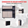 Voir la diapositive 4 : HOMCOM Chariot de service desserte de cuisine à roulettes multi-rangements placard double portes + 3 étagères + niche + tiroir panneaux particules noir chêne