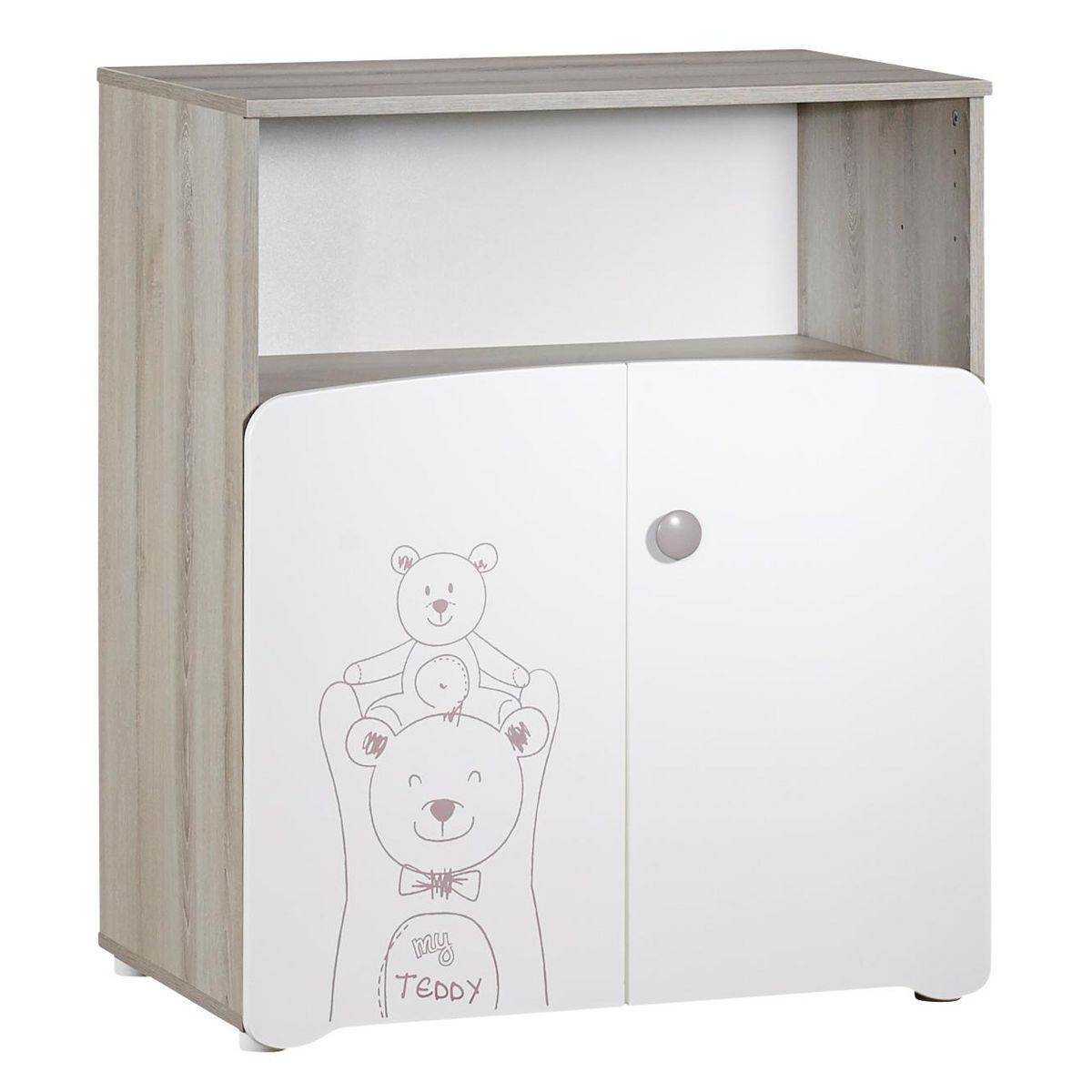 BABY PRICE Commode à langer 2 portes + 1 grande niche TEDDY