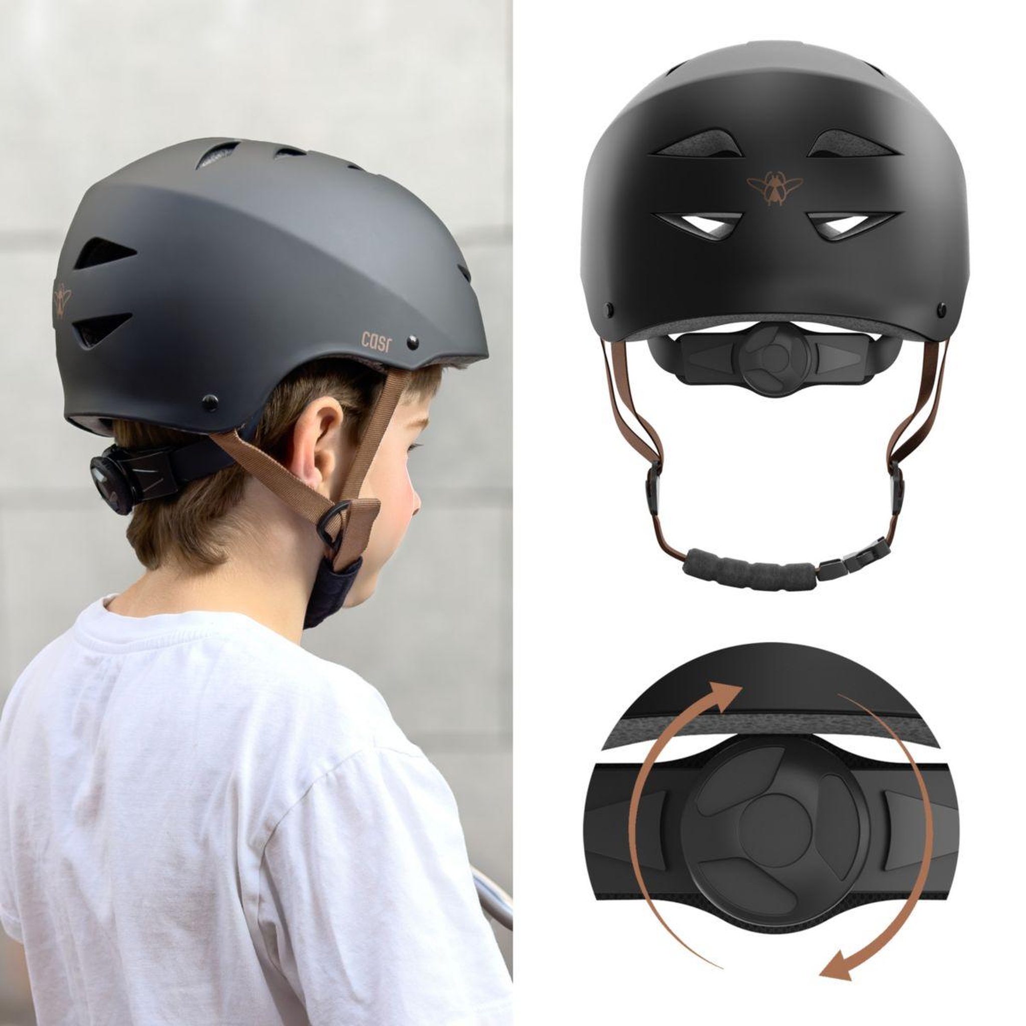 Voir la diapositive 3 : CASR Casque classico noir et marron taille s