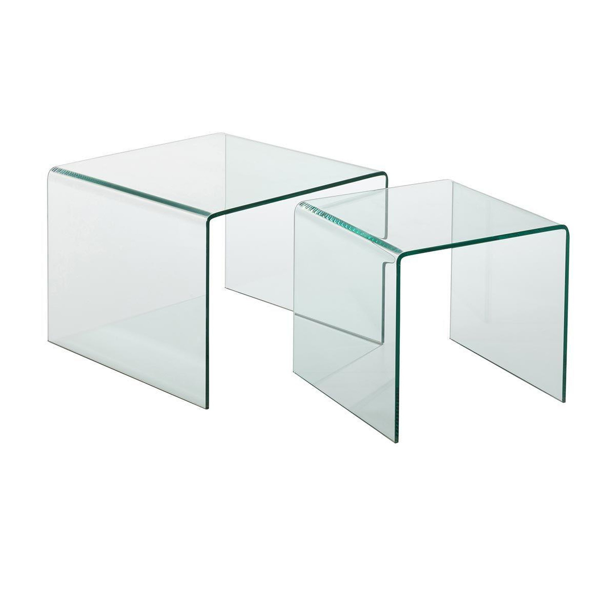 J-LINE Lot de 2 Tables Gigognes  Veria  65cm Transparent