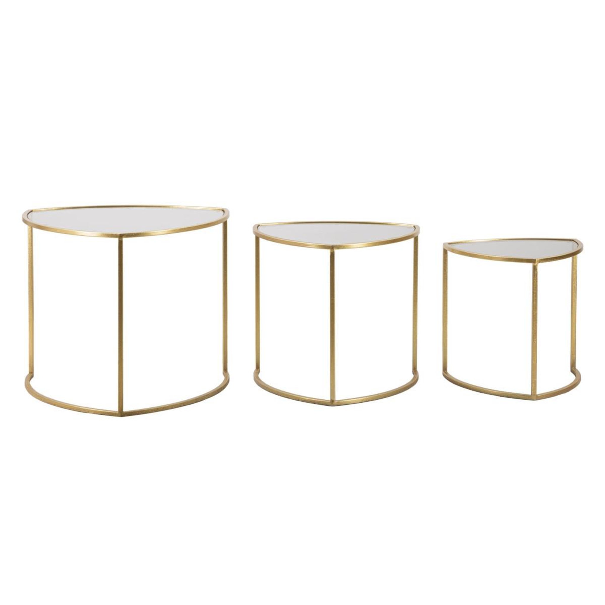 Paris Prix Lot de 3 tables basses  triangle  60cm or