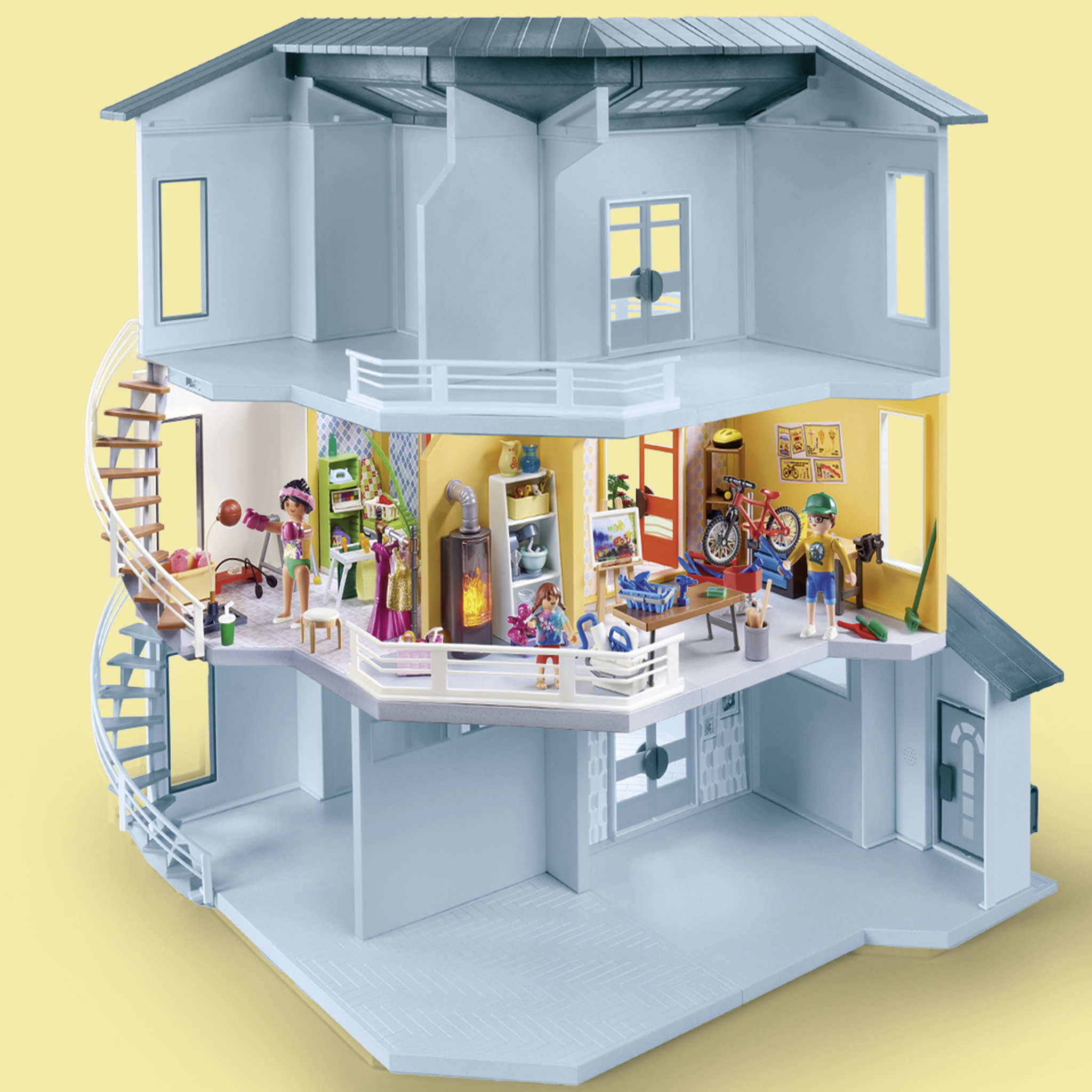 Voir la diapositive 2 : PLAYMOBIL 70986 Etage suppl. aménagé Maison Moderne