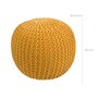 Voir la diapositive 4 : Rendez vous déco Pouf tricot rond en coton jaune moutarde D40 cm - Elisa