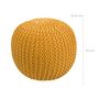 Voir la diapositive 4 : Rendez vous déco Pouf tricot rond en coton jaune moutarde D40 cm - Elisa